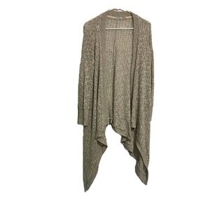 Kimchi Blue light tan and black long open front cardigan M